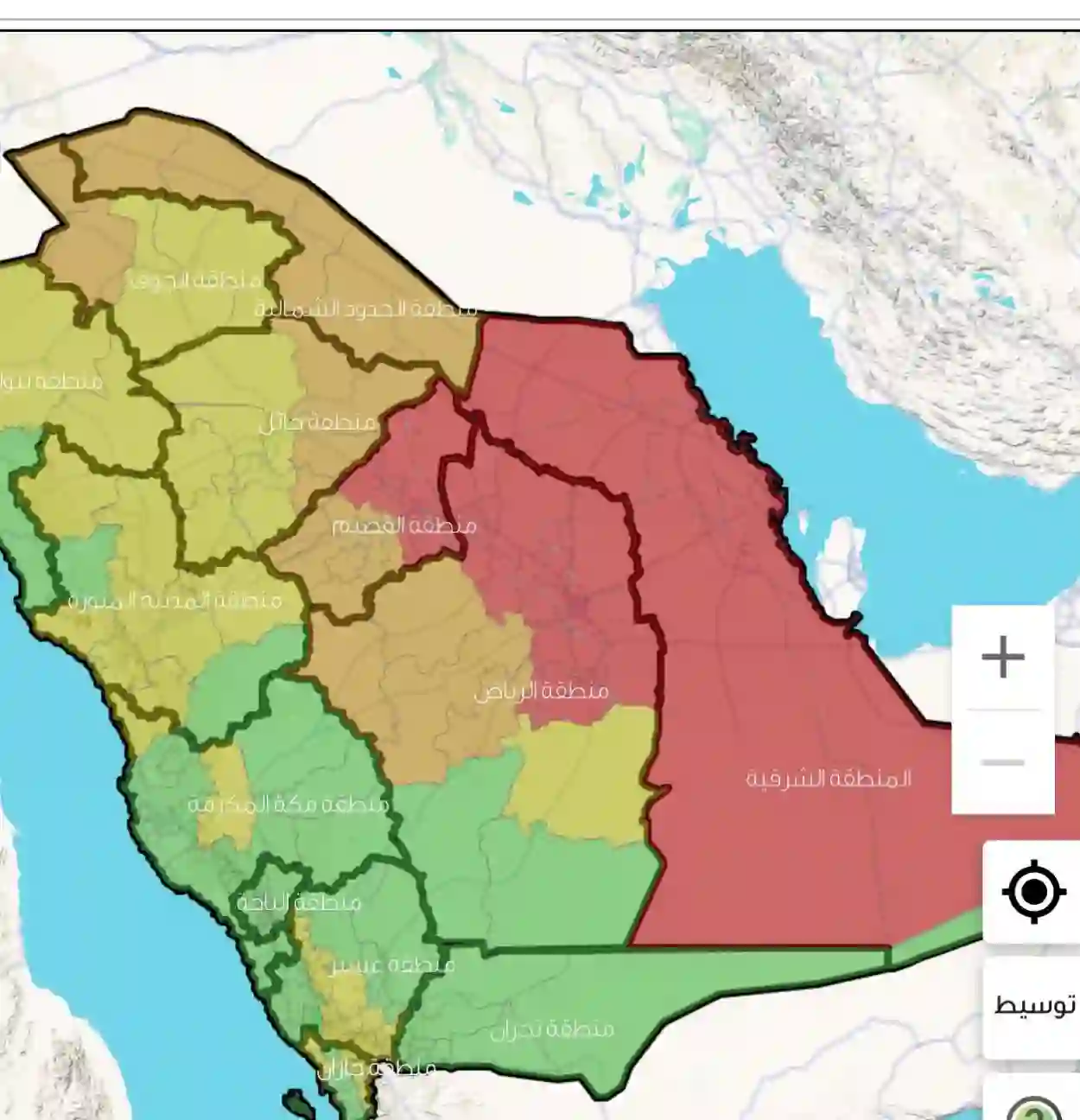 خارطة من الأرصاد تحدد مناطق السعودية المتأثرة بالعواصف الشديدة الان